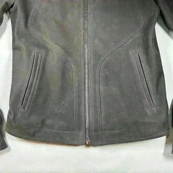 RICK OWENS Men Zipped Calf Leather Jacket in Dark Dust Size 38US - Picture 5 of 16